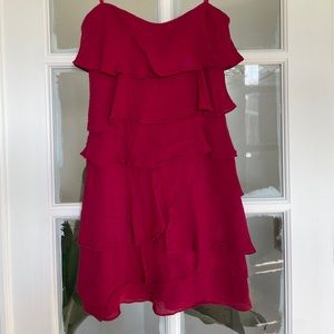 Strapless ruffled dress